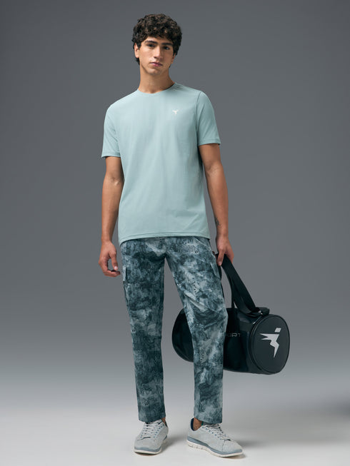 Men Solid Slim Fit Crew Neck T-shirt with COTFLEX