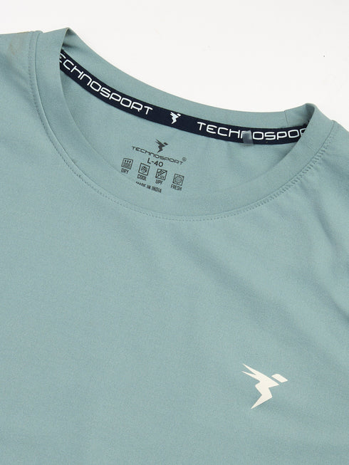 Men Solid Slim Fit Crew Neck T-shirt with COTFLEX