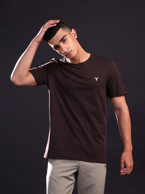 Men Solid Slim Fit Crew Neck T-shirt with COTFLEX