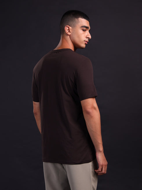 Men Solid Slim Fit Crew Neck T-shirt with COTFLEX