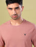 Men Solid Slim Fit Crew Neck T-shirt with COTFLEX