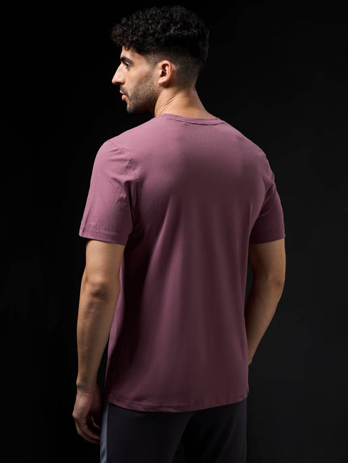 Men Solid Slim Fit Crew Neck T-shirt with COTFLEX