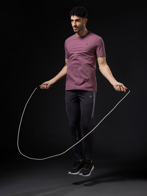 Men Solid Slim Fit Crew Neck T-shirt with COTFLEX