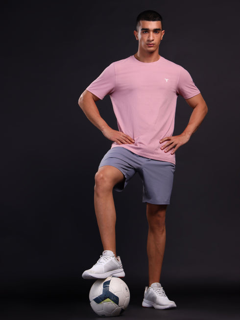 Men Solid Slim Fit Crew Neck T-shirt with COTFLEX