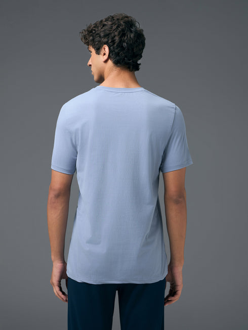 Men Solid Slim Fit Crew Neck T-shirt with COTFLEX