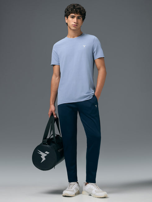 Men Solid Slim Fit Crew Neck T-shirt with COTFLEX