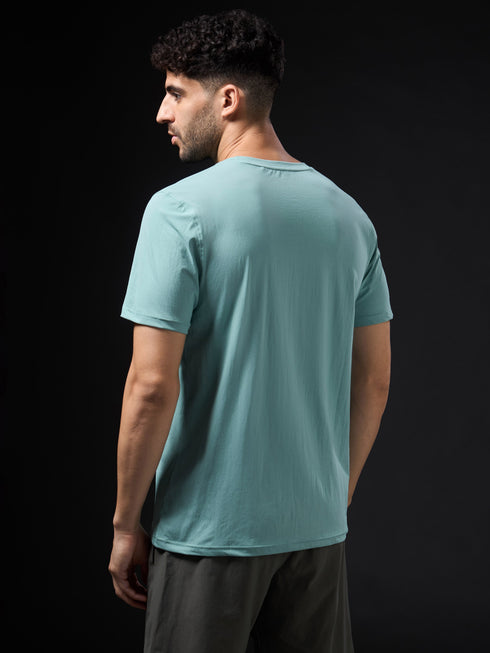 Men Solid Slim Fit Crew Neck T-shirt with COTFLEX
