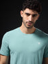 Men Solid Slim Fit Crew Neck T-shirt with COTFLEX