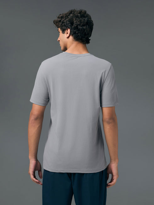 Men Solid Slim Fit Crew Neck T-shirt with COTFLEX