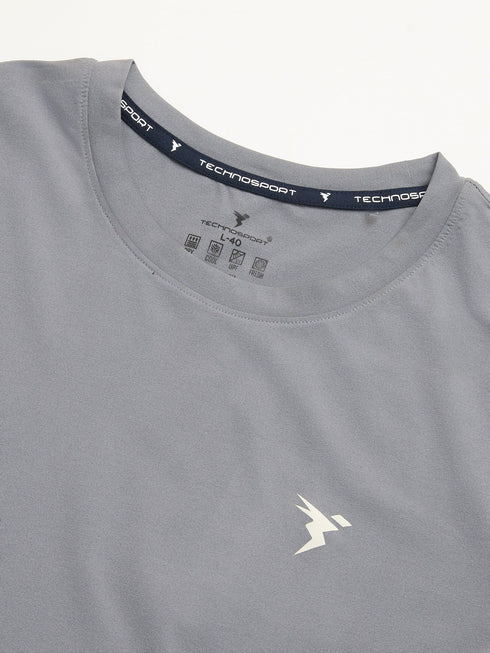 Men Solid Slim Fit Crew Neck T-shirt with COTFLEX