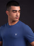 Men Solid Slim Fit Crew Neck T-shirt with COTFLEX