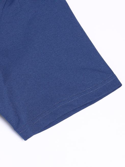Men Solid Slim Fit Crew Neck T-shirt with COTFLEX