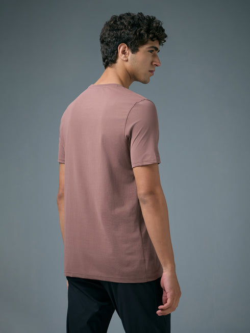 Men Solid Slim Fit Crew Neck T-shirt with COTFLEX
