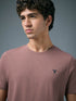 Men Solid Slim Fit Crew Neck T-shirt with COTFLEX