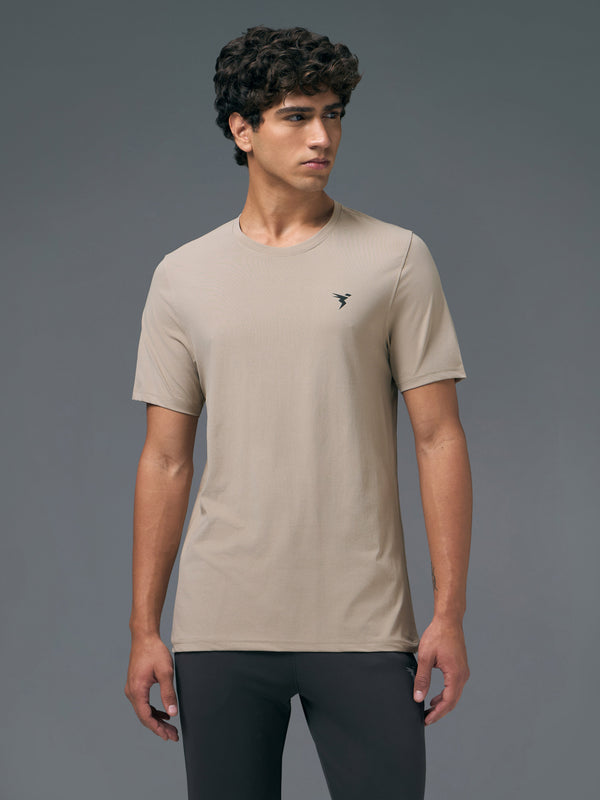 Men Solid Slim Fit Crew Neck T-shirt with COTFLEX