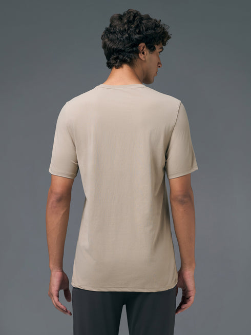 Men Solid Slim Fit Crew Neck T-shirt with COTFLEX