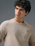 Men Solid Slim Fit Crew Neck T-shirt with COTFLEX