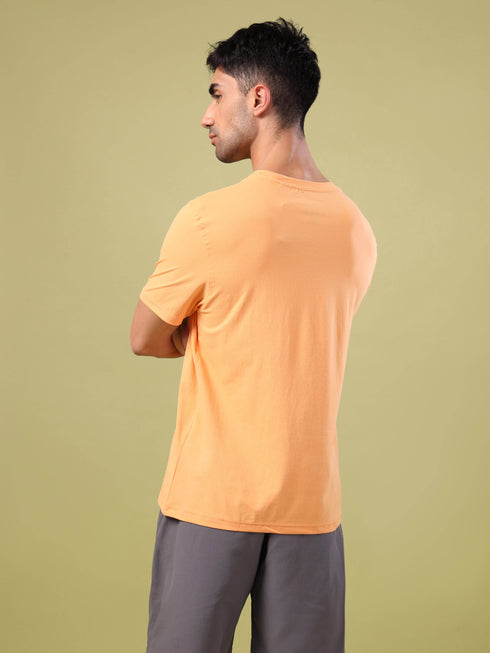 Men Solid Slim Fit Crew Neck T-shirt with COTFLEX