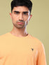 Men Solid Slim Fit Crew Neck T-shirt with COTFLEX