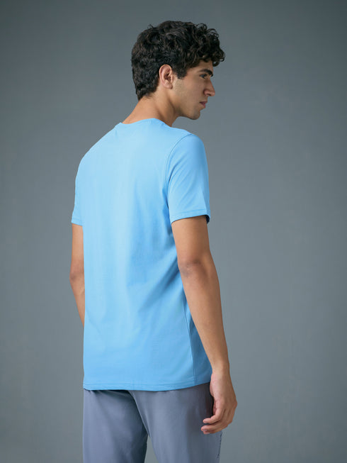 Men Solid Slim Fit Crew Neck T-shirt with COTFLEX