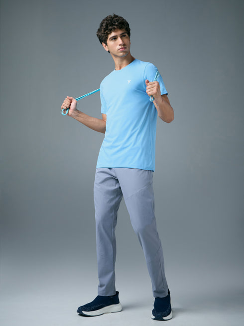 Men Solid Slim Fit Crew Neck T-shirt with COTFLEX