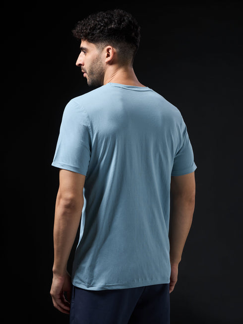 Men Solid Slim Fit Crew Neck T-shirt with COTFLEX