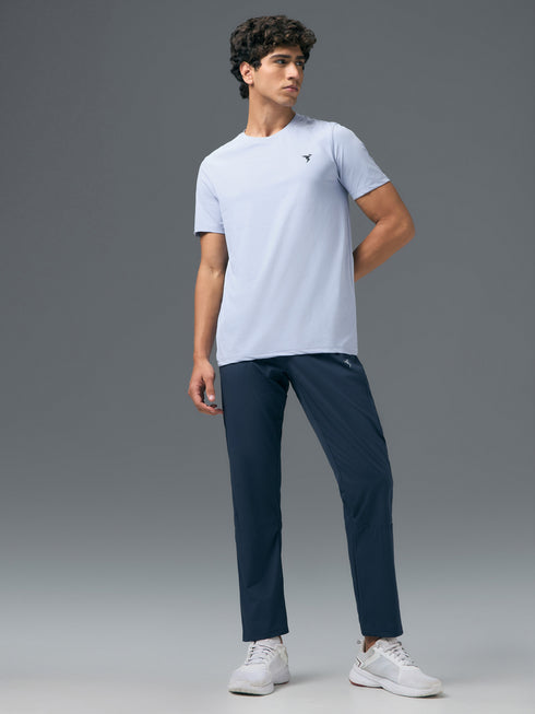 Men Solid Slim Fit Crew Neck T-shirt with COTFLEX