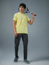 Men Solid Slim Fit Crew Neck T-shirt with COTFLEX