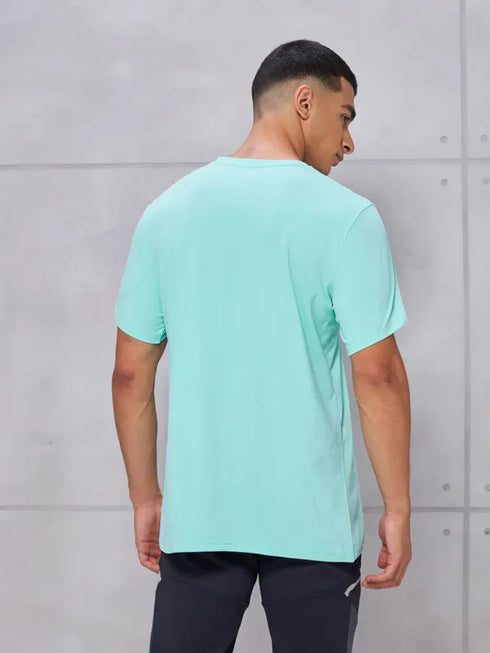 Men Solid Slim Fit Crew Neck T-shirt with COTFLEX