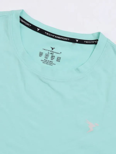 Men Solid Slim Fit Crew Neck T-shirt with COTFLEX