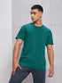 Men Solid Slim Fit Crew Neck T-shirt with COTFLEX