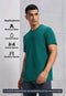 Men Solid Slim Fit Crew Neck T-shirt with COTFLEX