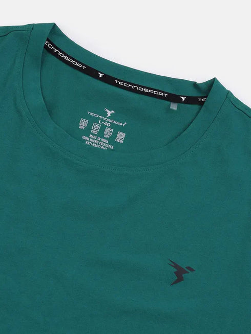 Men Solid Slim Fit Crew Neck T-shirt with COTFLEX