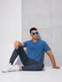 Men Solid Slim Fit Crew Neck T-shirt with COTFLEX
