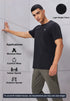 Men Solid Slim Fit Crew Neck T-shirt with COTFLEX