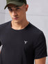 Men Solid Slim Fit Crew Neck T-shirt with COTFLEX