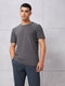Men Solid Slim Fit Crew Neck T-shirt with COTFLEX