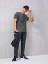 Men Solid Slim Fit Crew Neck T-shirt with COTFLEX