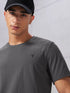 Men Solid Slim Fit Crew Neck T-shirt with COTFLEX