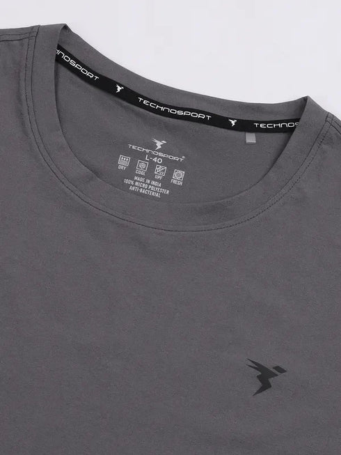 Men Solid Slim Fit Crew Neck T-shirt with COTFLEX
