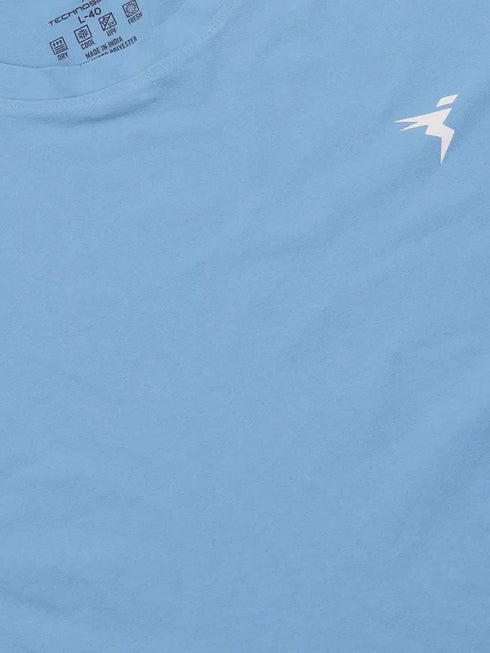 Men Solid Slim Fit Crew Neck T-shirt with COTFLEX