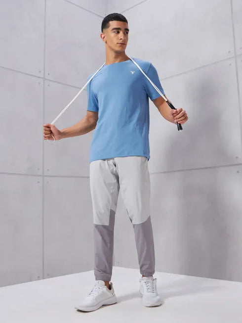 Men Solid Slim Fit Crew Neck T-shirt with COTFLEX