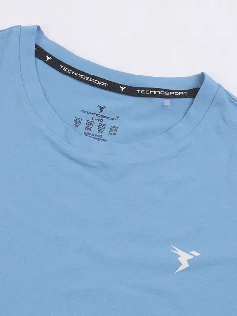 Men Solid Slim Fit Crew Neck T-shirt with COTFLEX