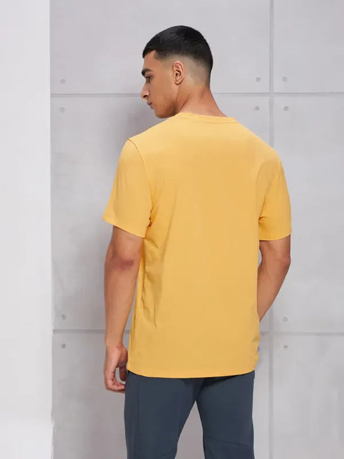 Men Solid Slim Fit Crew Neck T-shirt with COTFLEX