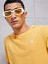 Men Solid Slim Fit Crew Neck T-shirt with COTFLEX