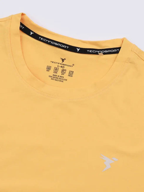 Men Solid Slim Fit Crew Neck T-shirt with COTFLEX