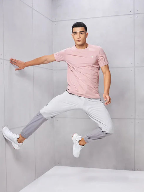 Men Solid Slim Fit Crew Neck T-shirt with COTFLEX