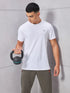 Men Solid Slim Fit Crew Neck T-shirt with COTFLEX