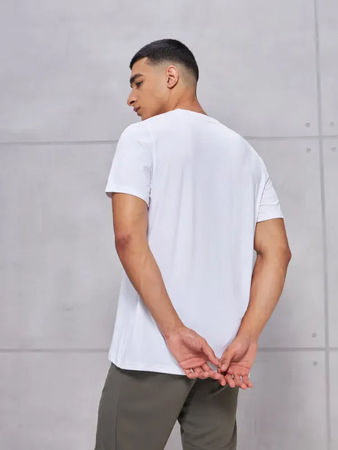 Men Solid Slim Fit Crew Neck T-shirt with COTFLEX