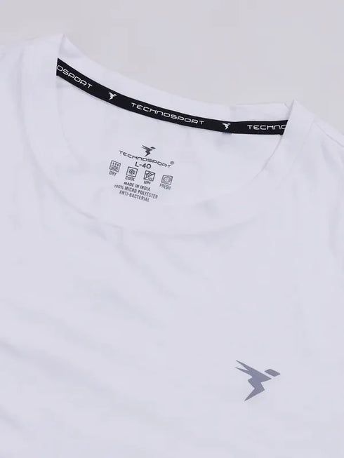 Men Solid Slim Fit Crew Neck T-shirt with COTFLEX